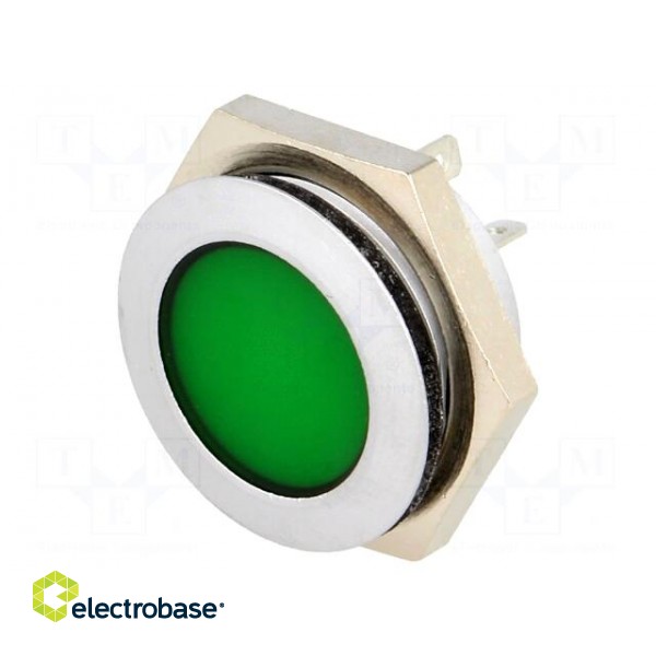 Indicator: LED | flat | 24÷28VDC | Cutout: Ø22mm | IP67 | metal фото 1