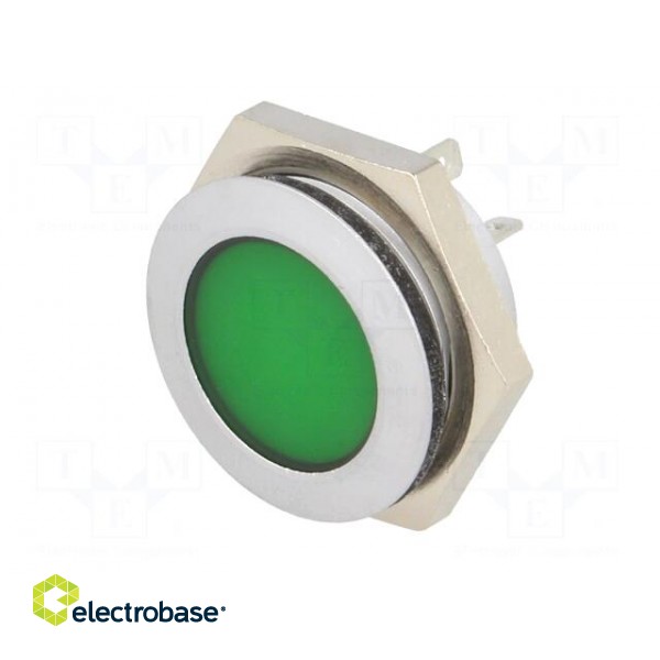 Indicator: LED | flat | 24÷28VDC | Cutout: Ø22mm | IP67 | metal фото 2