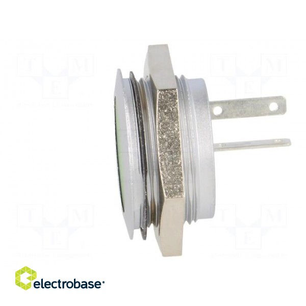 Indicator: LED | flat | 24÷28VDC | Cutout: Ø22mm | IP67 | metal фото 3