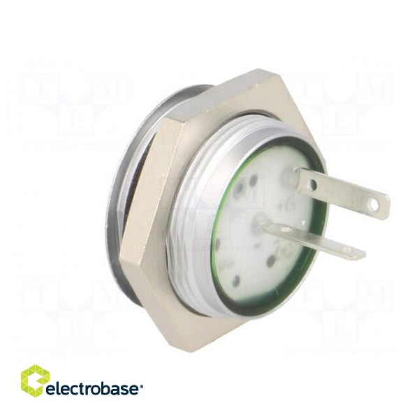 Indicator: LED | flat | 24÷28VDC | Cutout: Ø22mm | IP67 | metal фото 4