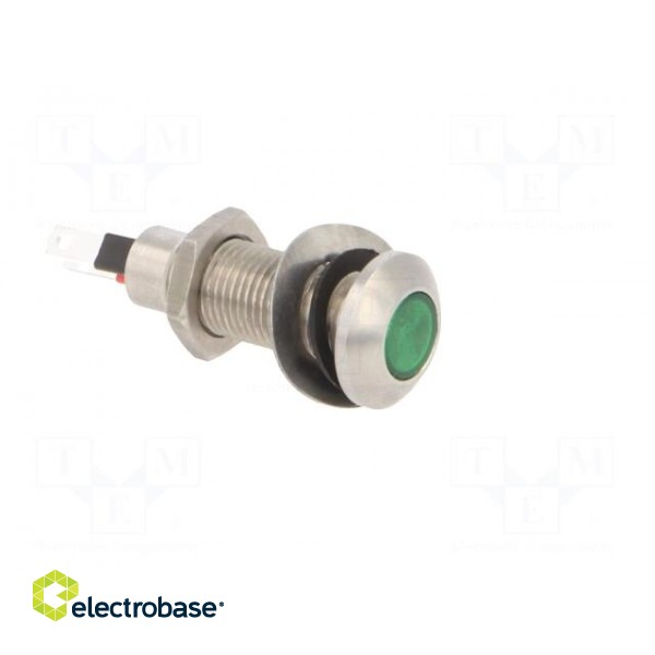 Indicator: LED | flat | green | 24÷28VDC | Ø8.1mm | IP67 | ØLED: 7mm image 8