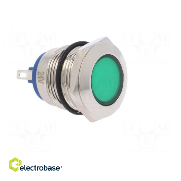 Indicator: LED | flat | 24VDC | 24VAC | Cutout: Ø19mm | brass фото 8