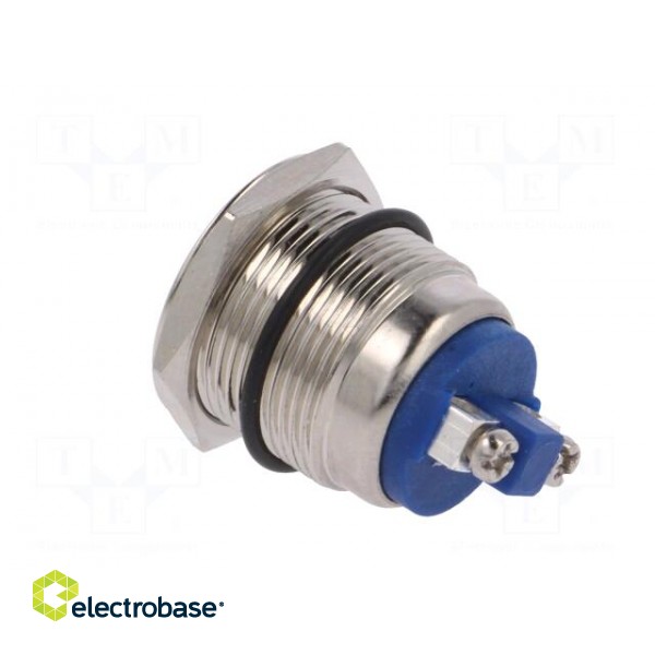 Indicator: LED | flat | 24VDC | 24VAC | Cutout: Ø19mm | screw | brass image 4