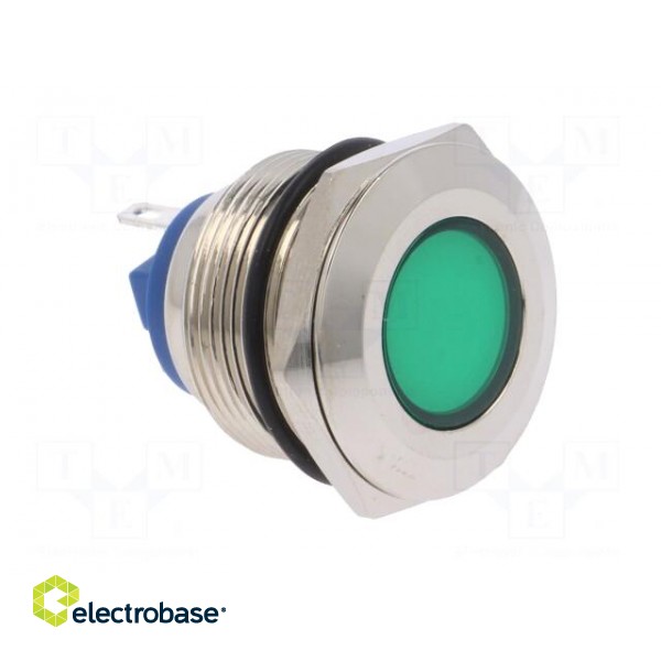 Indicator: LED | flat | 24VDC | 24VAC | Cutout: Ø22mm | brass фото 8