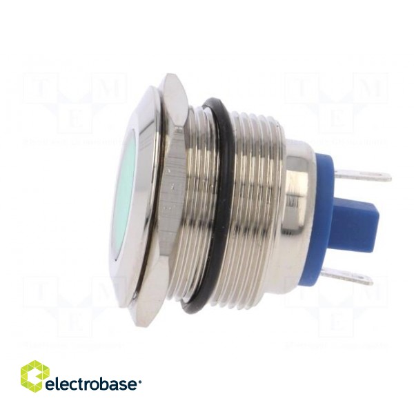 Indicator: LED | flat | 24VDC | 24VAC | Cutout: Ø22mm | brass фото 3