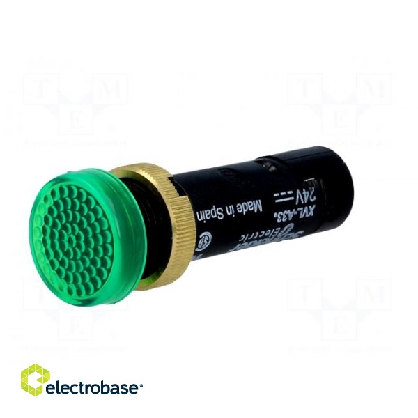 Indicator: LED | flat | green | 24VDC | Ø12mm | IP40 | screw terminals image 2