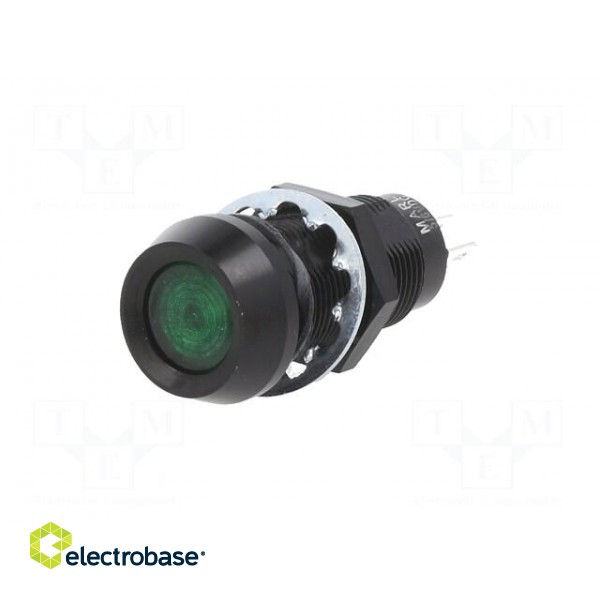 Indicator: LED | flat | green | 5÷6VDC | Ø12.7mm | IP67 | ØLED: 10mm image 2