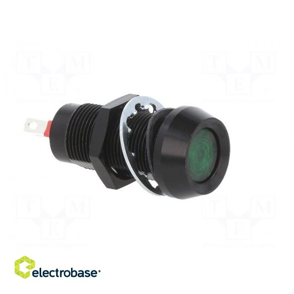 Indicator: LED | flat | green | 5÷6VDC | Ø12.7mm | IP67 | ØLED: 10mm фото 8