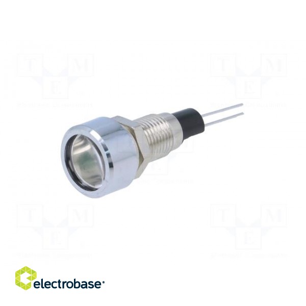 Indicator: LED | flat | Cutout: Ø8mm | for PCB | brass | ØLED: 5mm фото 2