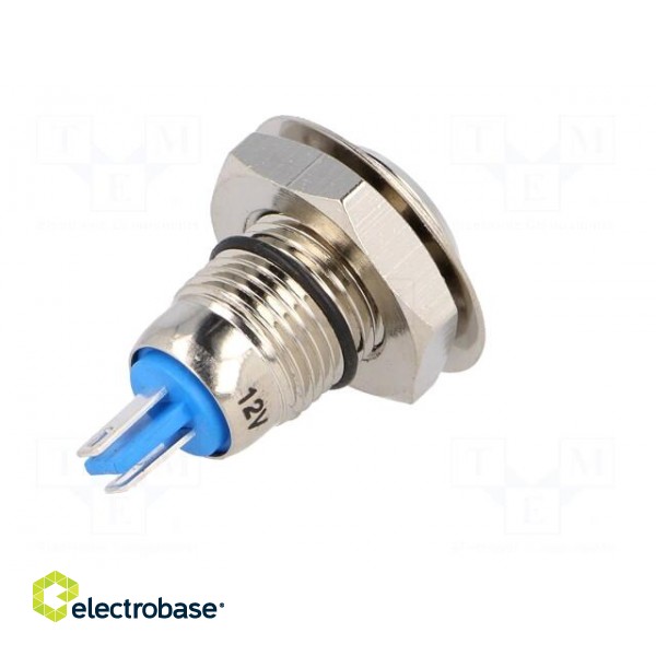 Indicator: LED | flat | 12VDC | Cutout: Ø12mm | IP67 | for soldering фото 6