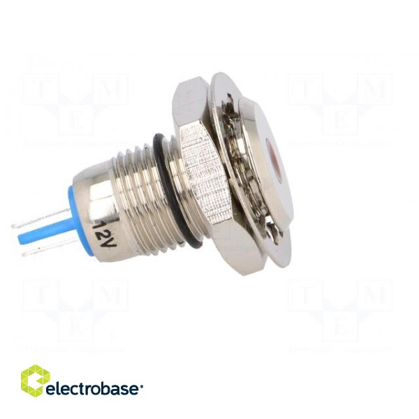 Indicator: LED | flat | 12VDC | Cutout: Ø12mm | IP67 | for soldering image 7