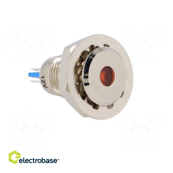 Indicator: LED | flat | 12VDC | Cutout: Ø12mm | IP67 | for soldering фото 8