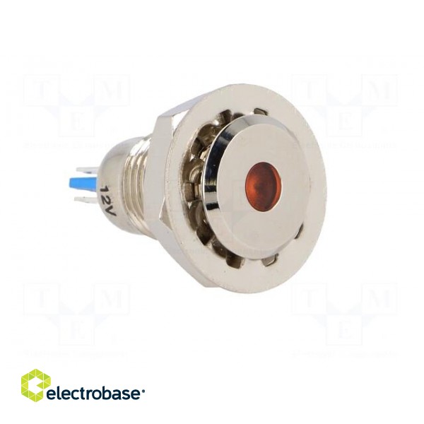 Indicator: LED | flat | 12VDC | Cutout: Ø12mm | IP67 | for soldering image 8