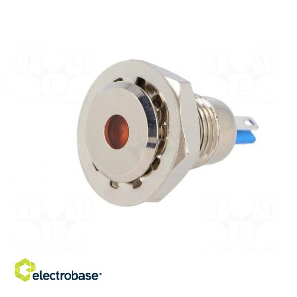 Indicator: LED | flat | 12VDC | Cutout: Ø12mm | IP67 | for soldering фото 2