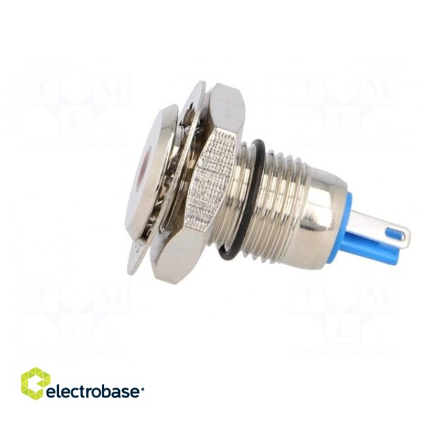 Indicator: LED | flat | 12VDC | Cutout: Ø12mm | IP67 | for soldering фото 3