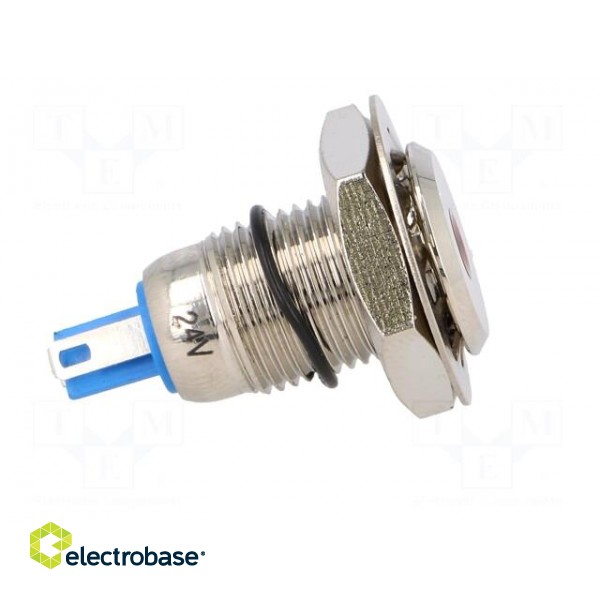 Indicator: LED | flat | 24VDC | Cutout: Ø12mm | IP67 | for soldering paveikslėlis 7