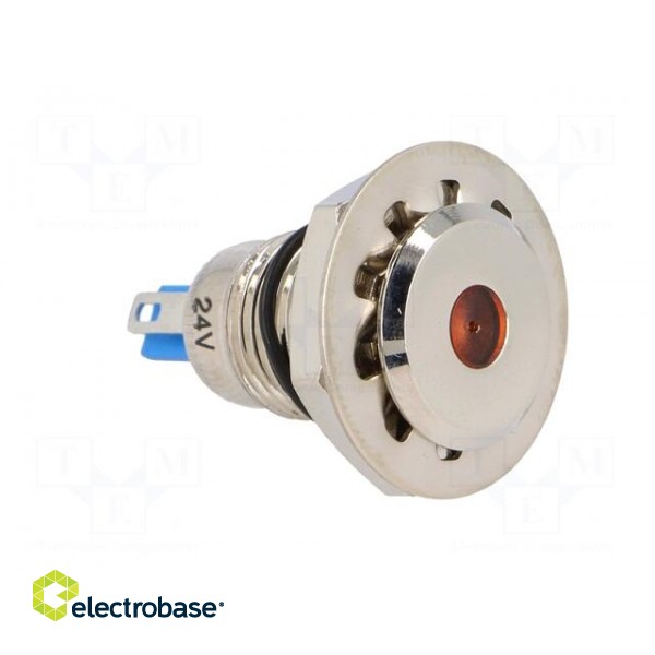 Indicator: LED | flat | 24VDC | Cutout: Ø12mm | IP67 | for soldering paveikslėlis 8