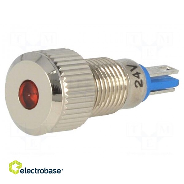 Indicator: LED | flat | 24VDC | Cutout: Ø8mm | IP67 | for soldering image 1