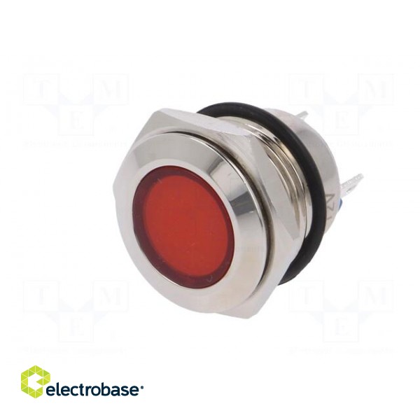 Indicator: LED | flat | 12VDC | 12VAC | Cutout: Ø16mm | brass фото 2