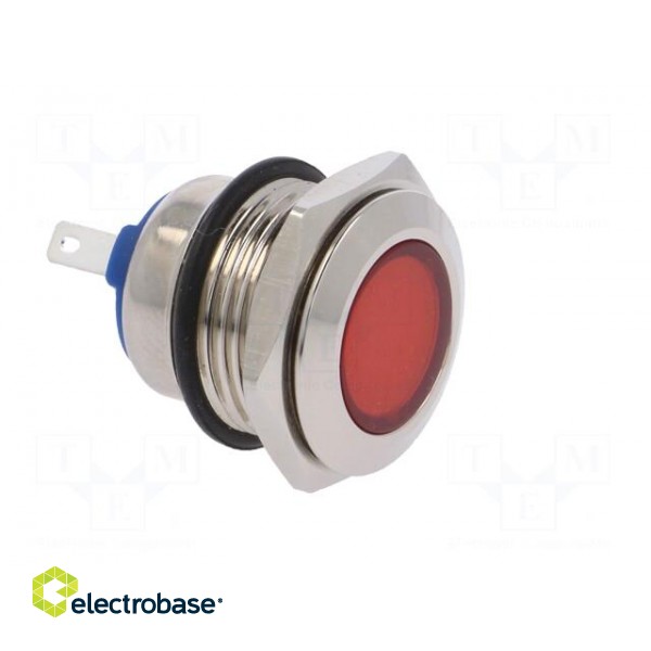 Indicator: LED | flat | 12VDC | 12VAC | Cutout: Ø16mm | brass фото 8