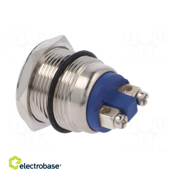 Indicator: LED | flat | 12VDC | 12VAC | Cutout: Ø19mm | screw | brass image 4