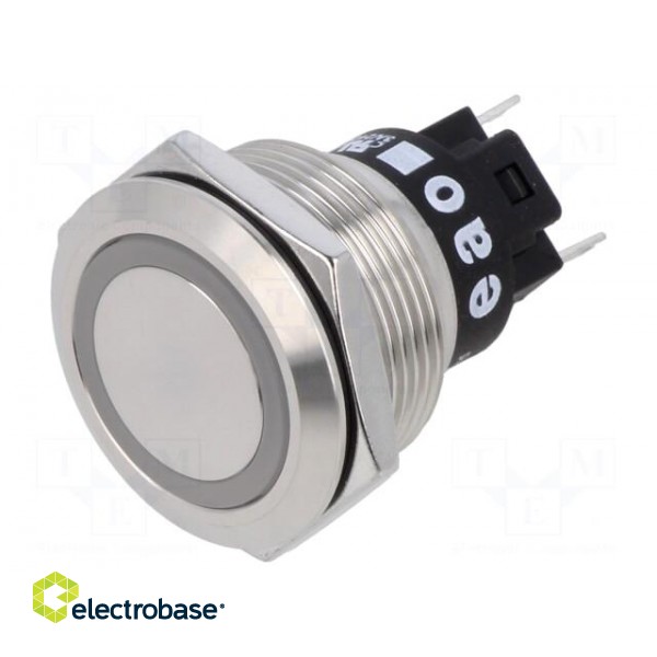 Indicator: LED | flat | red | 12VDC | 12VAC | Ø22mm | Body: silver