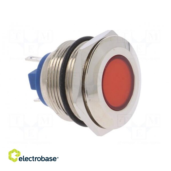 Indicator: LED | flat | 12VDC | 12VAC | Cutout: Ø22mm | brass фото 8