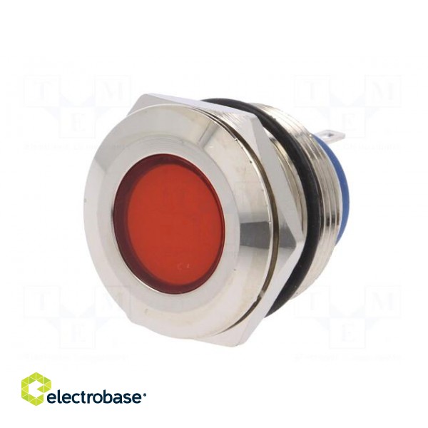 Indicator: LED | flat | 12VDC | 12VAC | Cutout: Ø22mm | brass фото 2
