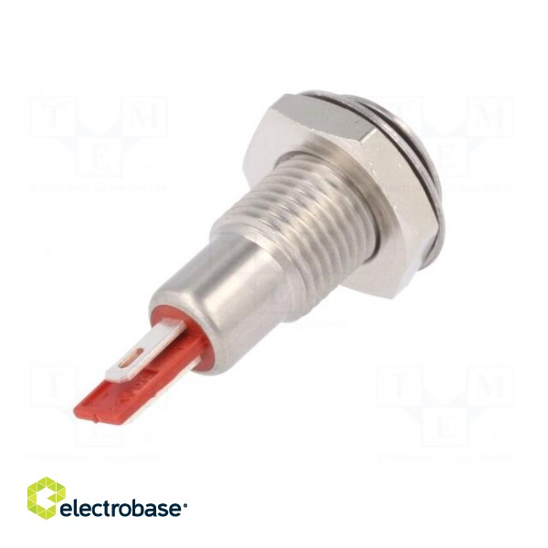 Indicator: LED | flat | 12VDC | Cutout: Ø12.1mm | IP67 | stainless steel фото 6