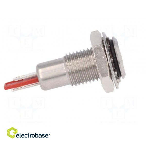 Indicator: LED | flat | 12VDC | Cutout: Ø12.1mm | IP67 | stainless steel фото 7