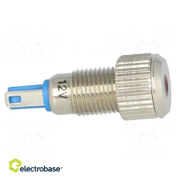 Indicator: LED | flat | 12VDC | Cutout: Ø8mm | IP67 | for soldering фото 7