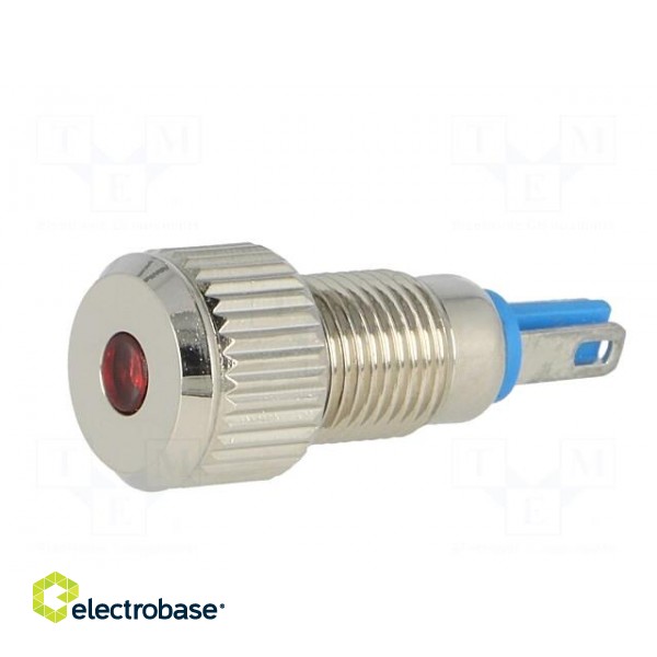 Indicator: LED | flat | 12VDC | Cutout: Ø8mm | IP67 | for soldering фото 2