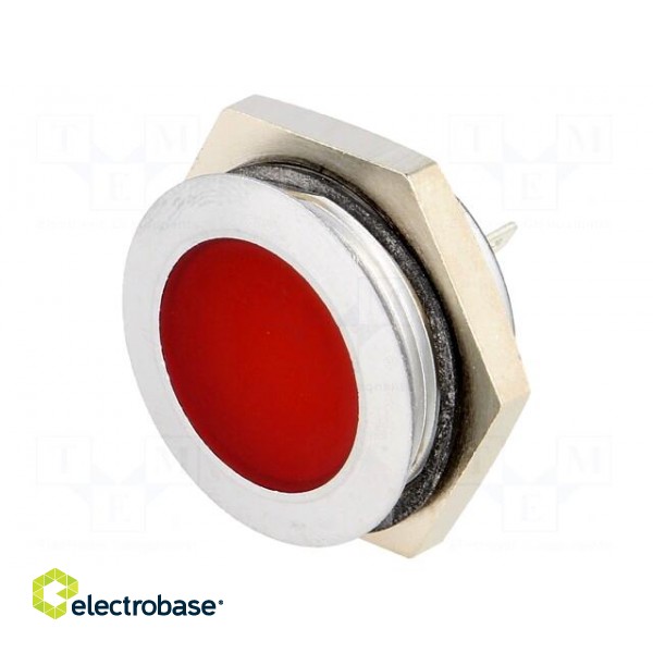 Indicator: LED | flat | 24÷28VDC | Cutout: Ø22mm | IP67 | metal image 1