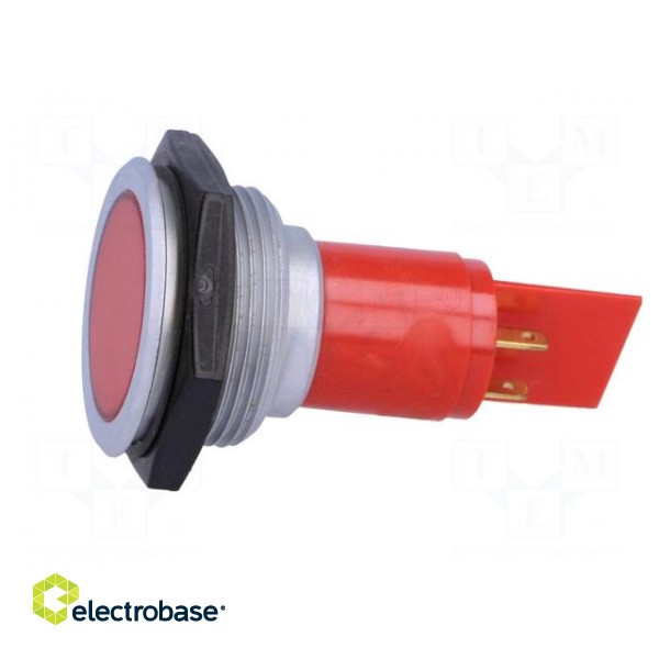Indicator: LED | flat | 24÷28VDC | Cutout: Ø30.2mm | IP67 | brass image 3