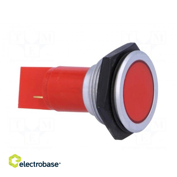 Indicator: LED | flat | 24÷28VDC | Cutout: Ø30.2mm | IP67 | brass image 8