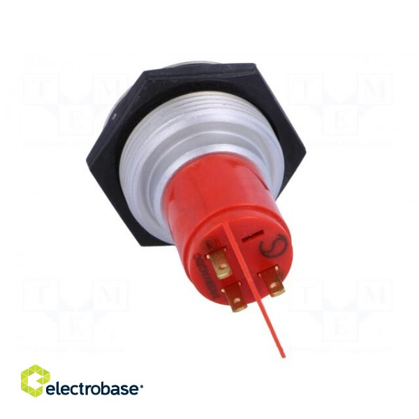 Indicator: LED | flat | 24÷28VDC | Cutout: Ø30.2mm | IP67 | brass image 5