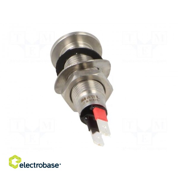 Indicator: LED | flat | red | 24÷28VDC | Ø8.1mm | IP67 | stainless steel image 5