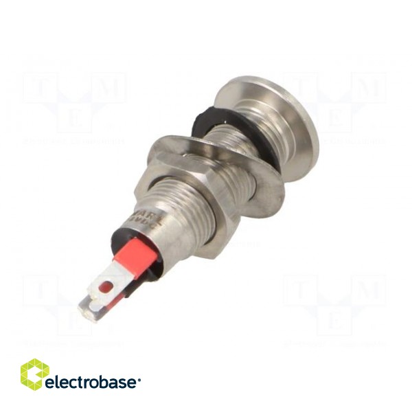 Indicator: LED | flat | red | 24÷28VDC | Ø8.1mm | IP67 | stainless steel фото 6