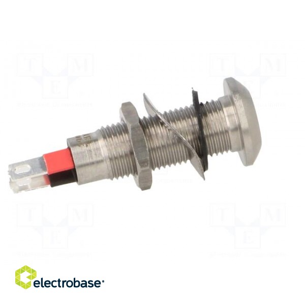 Indicator: LED | flat | red | 24÷28VDC | Ø8.1mm | IP67 | stainless steel image 7