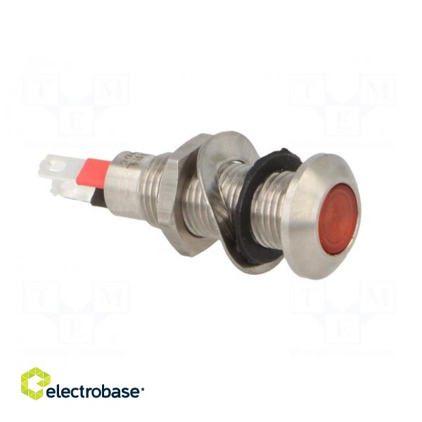 Indicator: LED | flat | red | 24÷28VDC | Ø8.1mm | IP67 | stainless steel фото 8