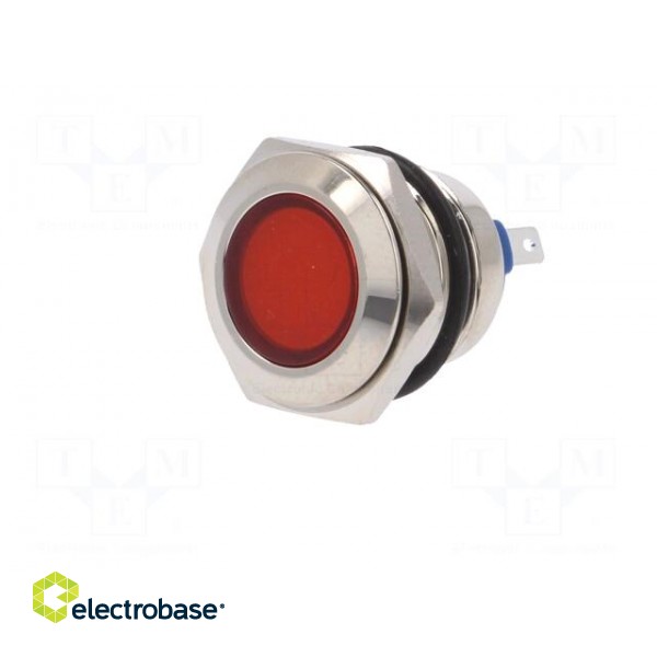 Indicator: LED | flat | 24VDC | 24VAC | Cutout: Ø16mm | brass image 2
