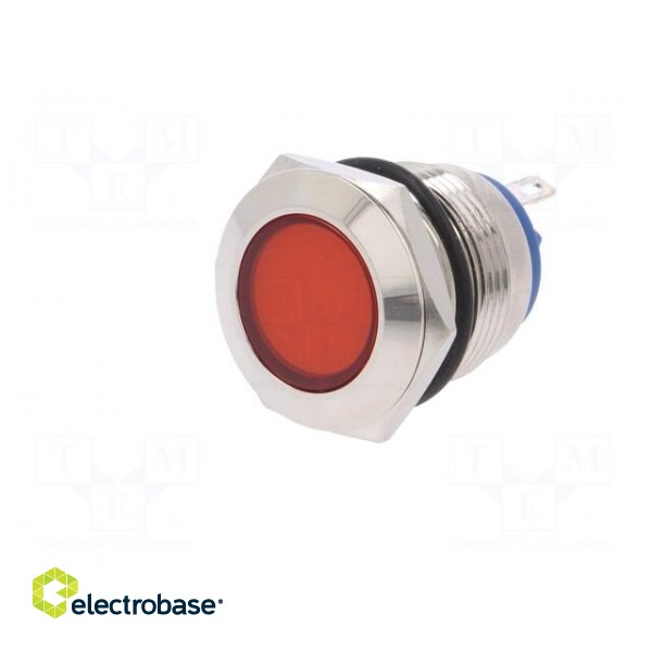 Indicator: LED | flat | 24VDC | 24VAC | Cutout: Ø19mm | brass image 2