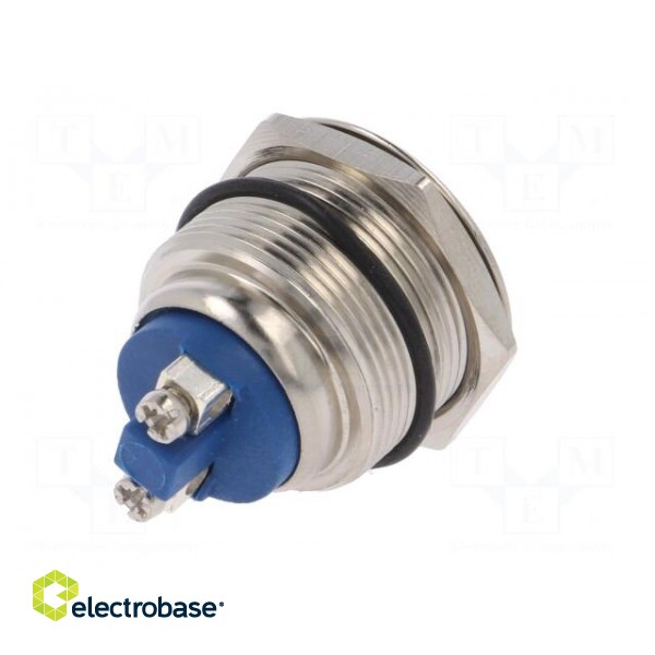 Indicator: LED | flat | 24VDC | 24VAC | Cutout: Ø22mm | screw | brass фото 6