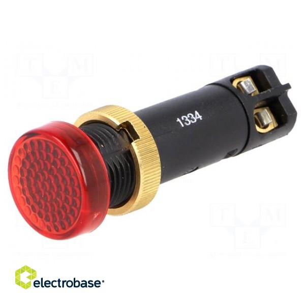 Indicator: LED | flat | red | 24VDC | Ø12mm | IP40 | screw terminals image 1