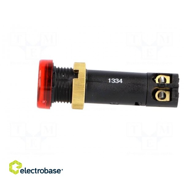 Indicator: LED | flat | red | 24VDC | Ø12mm | IP40 | screw terminals image 3