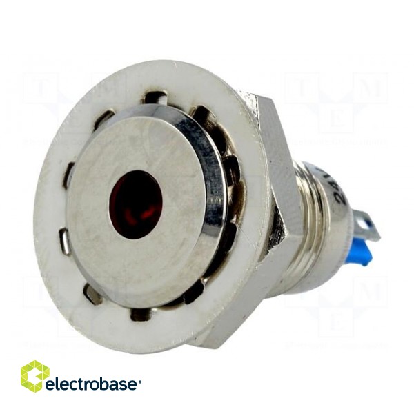 Indicator: LED | flat | 24VDC | Cutout: Ø12mm | IP67 | for soldering image 1