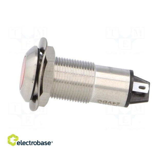 Indicator: LED | flat | 24VDC | Cutout: Ø13mm | IP67 | stainless steel image 3