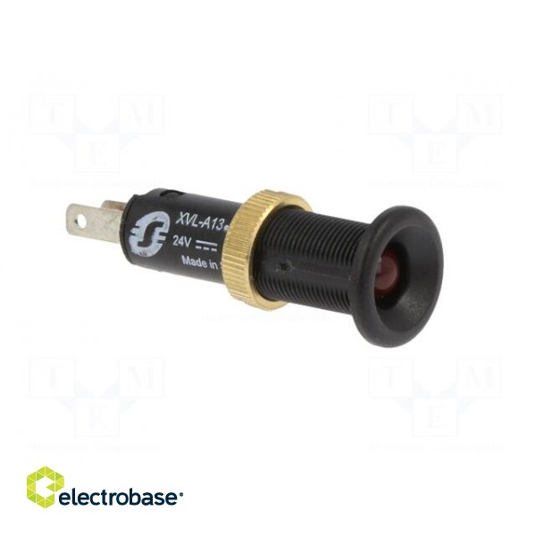 Indicator: LED | flat | 24VDC | Cutout: Ø8mm | IP40 | plastic | Body: black image 8