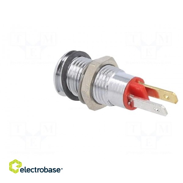 Indicator: LED | flat | red | 2VDC | Ø8mm | connectors 2,0x0,8mm | metal image 4
