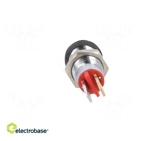 Indicator: LED | flat | red | 2VDC | Ø8mm | connectors 2,0x0,8mm | metal фото 5